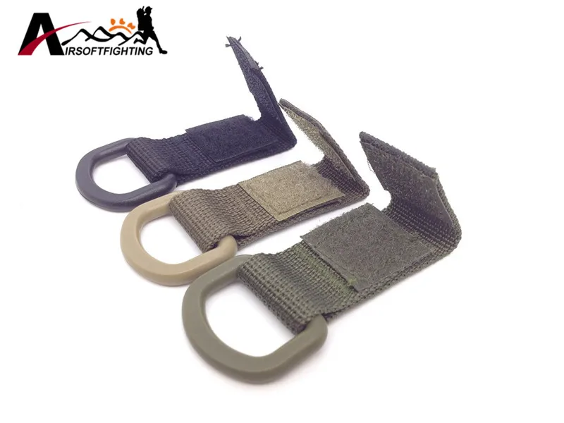 Tactical Nylon Molle Webbing Belt D-Ring Carabiner Buckle Outdoor Camping Hiking Backpack Keychain Hanger Key Hook