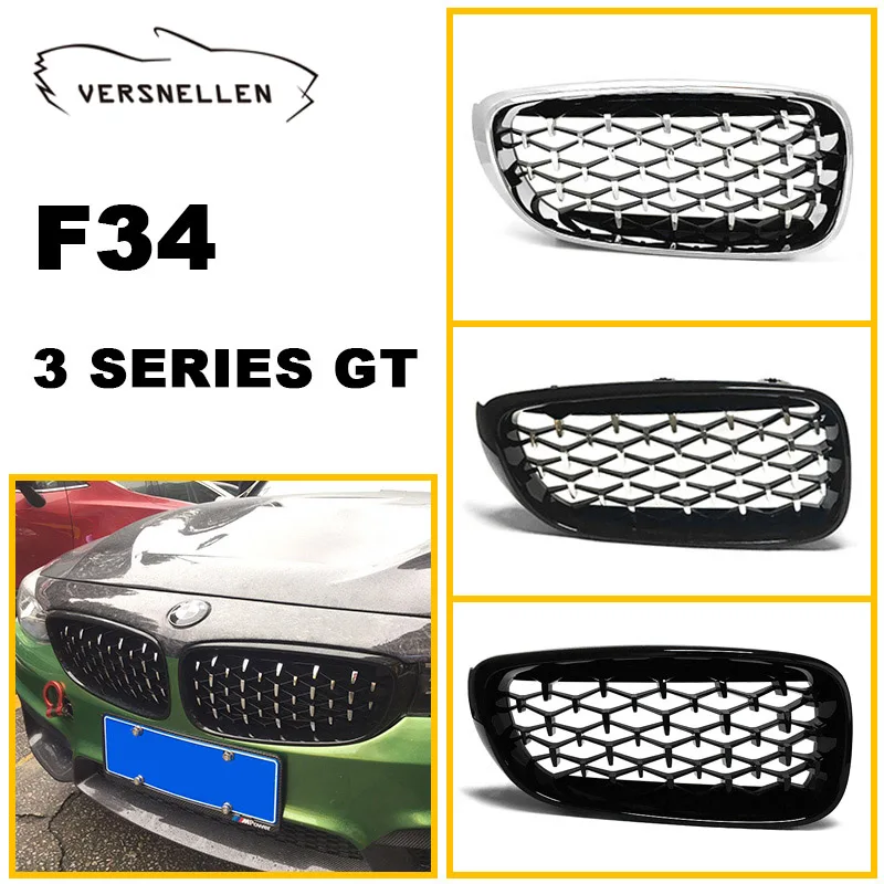 

New diamond style grill For BMW 3 series GT F34 2013-2018 Racing Grills Front Kidney Grille Three styles