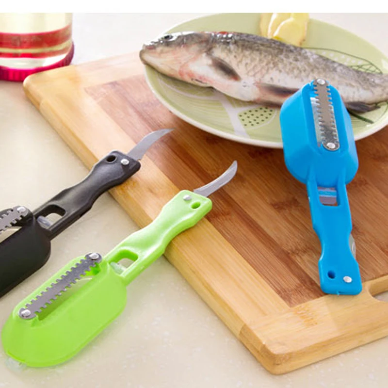 Многофункциональные рыбные чистые чешуи рыбные убивающие скребковые весы с ножом Инструменты для чистки рыбы кухонные принадлежности для приготовления пищи