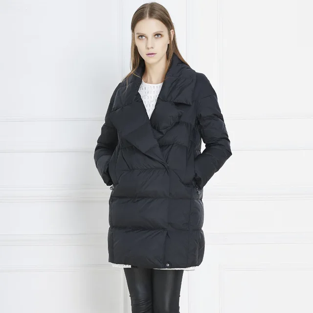 Best price at $121 Cheap Long Solid Coat Button Pockets Winter Jacket Women Parkas Single Breasted Wide-waisted Snow Warm Female Clothing 2016 Plus Size