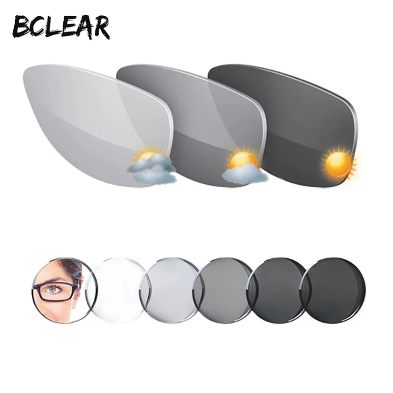 BCLEAR 1.56 Transition Photochromic Glasses Optical Lenses Myopia Presbyopia Sunglasses Single Vision Lens Gray Brown Chameleon