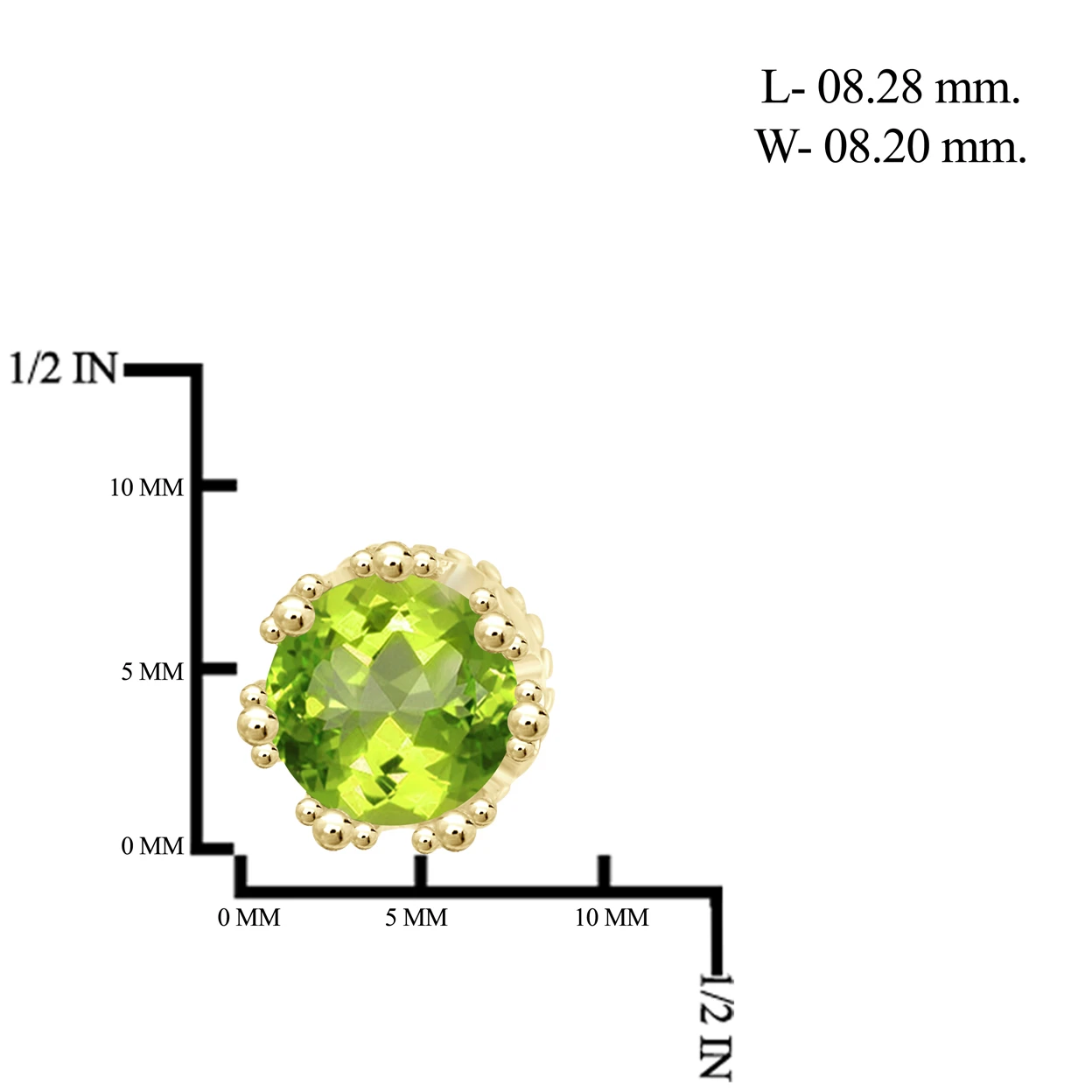 JewelonFire 2 3/4 Carat T.G.W. Peridot 14kt Gold Over Silver Crown Stud Earrings (2)