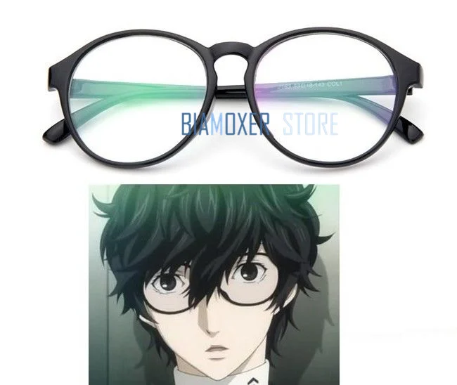 Persona 5 футаба Сакура Hero Kurusu Akira аниме-очки Косплей Prop Black | Тематическая одежда и