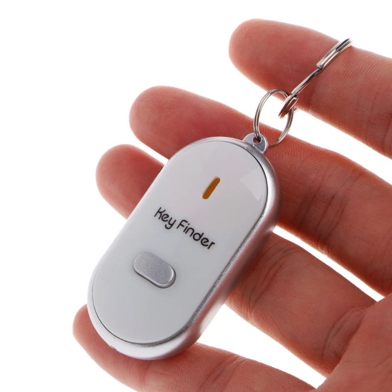 Звук свисток Управление Белый светодиодный Key Finder брелок, позволяющий быстро и без труда найти потерянный брелок для ключей цепи