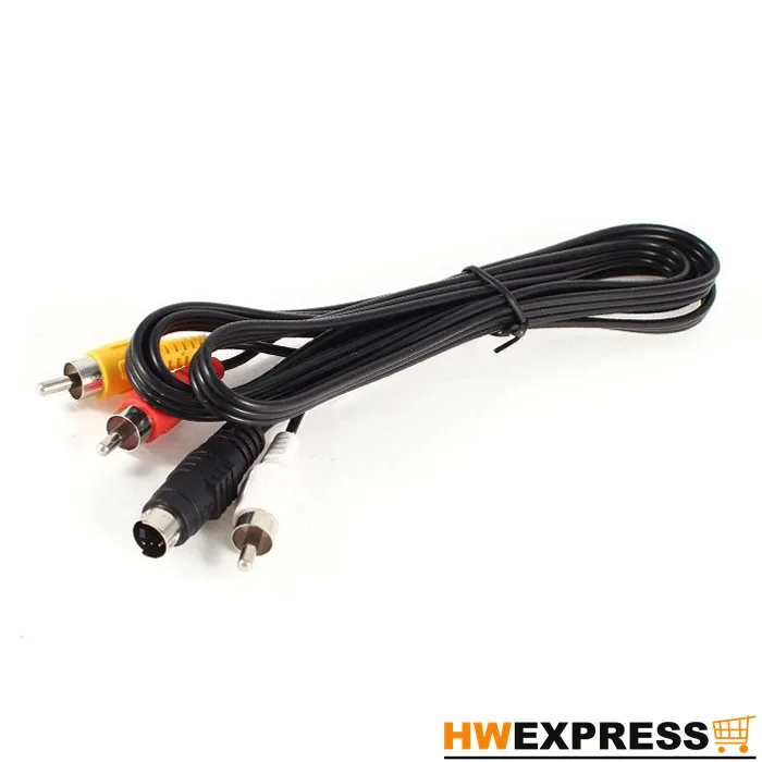 

HWEXPRESS Hot 1.5M 3 RCA Male to 4 Pin S-Video Male TV PC Conversion Cable