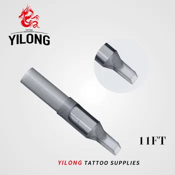 

YILONG 50Pcs 11FT Disposable Tattoo Tips gray Color 11FT tips pre-sterilized Nozzle Tip For 11F tattoo needles