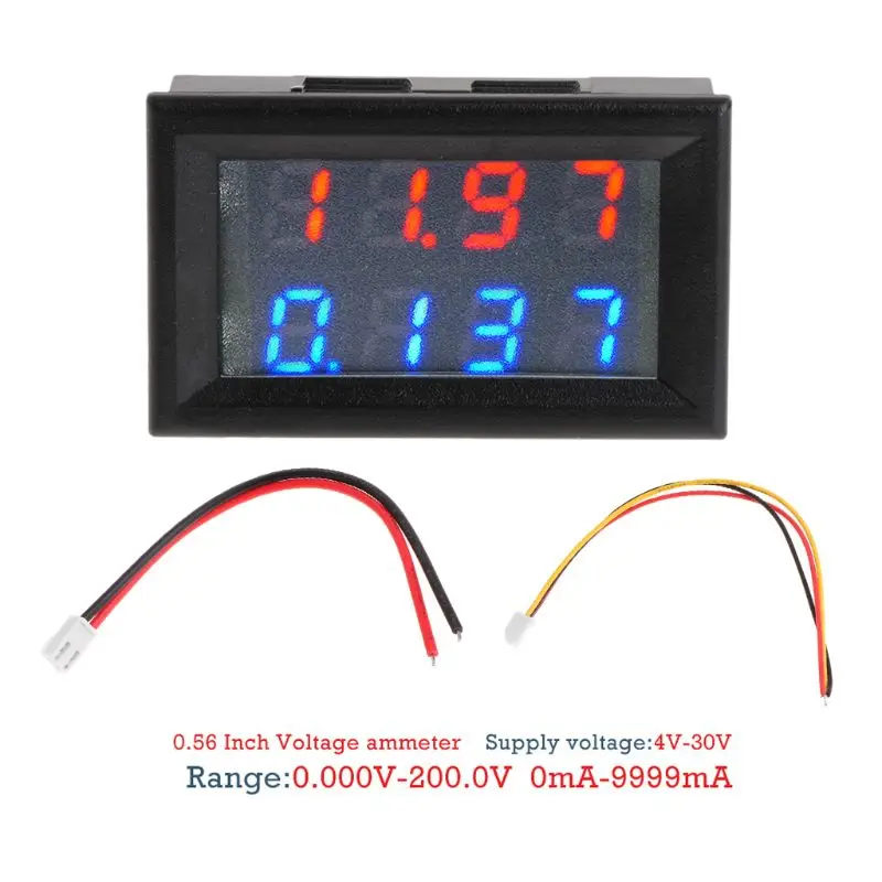 

0.28" Digital DC 200V 10A Voltmeter Ammeter 4 Digit 5 Wire Voltage Current Meter 'lrz