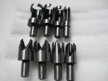 

8Pcs/set Carbon Steel Carpentry Wood Plug Cutter Cutting Tool Drill Bits Straight & Tapered Set Round Shank Woodworking tool