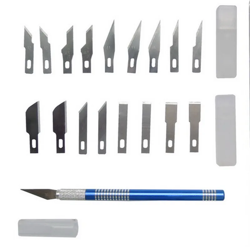 19PCS-Precision-Hobby-Knife-Stainless-Steel-Blades-for-Arts-Crafts-PCB-Repair-Leather-Films-Tools-Pen (6)