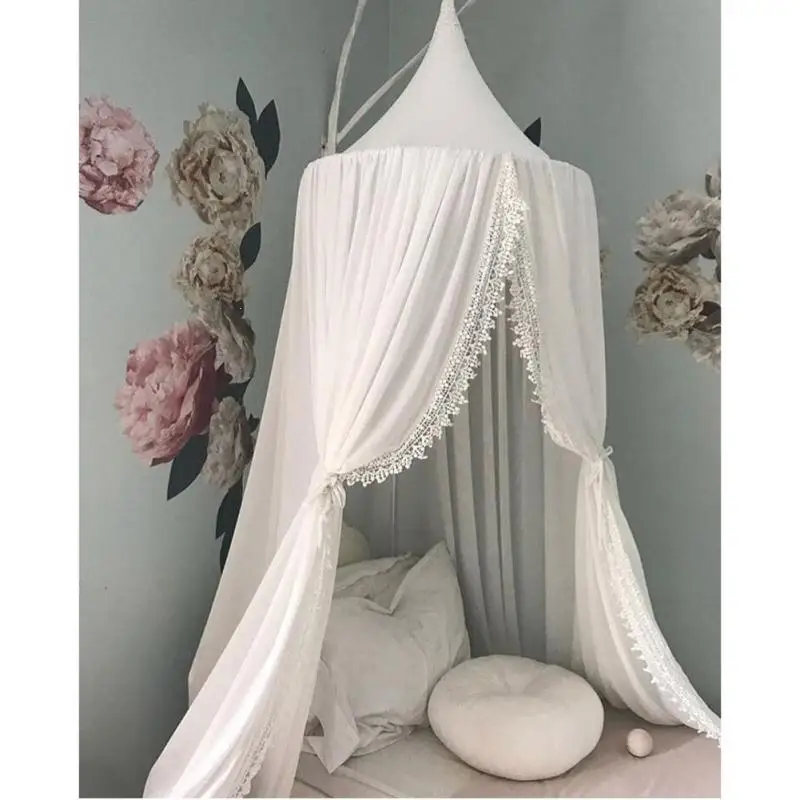 

1PC Kids Boys Girls Princess Canopy Bed Valance Curtain Round Dome Hanging Mosquito Net Moustiquaire Zanzariera Home Klamboe