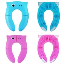 Детской складной Пластик унитаза младенцу Туалет Нескользящие силиконовые подушечки путешествия Портативный Многоразовые Туалет