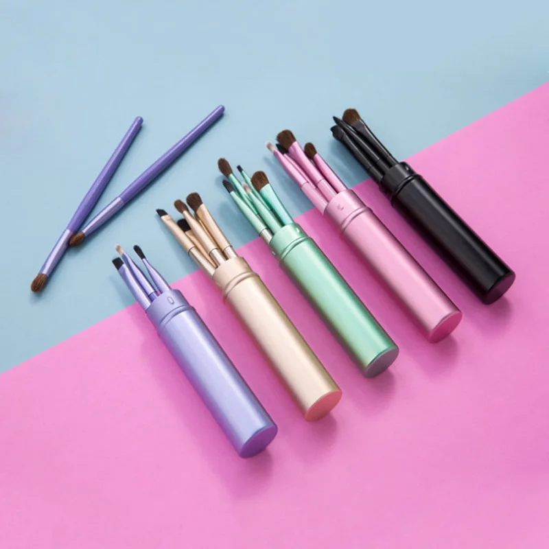 

5 sets of advanced cosmetic brushes Multicolor Cosmetic Set Brush Small portable makeup Applicable to eye and lip
