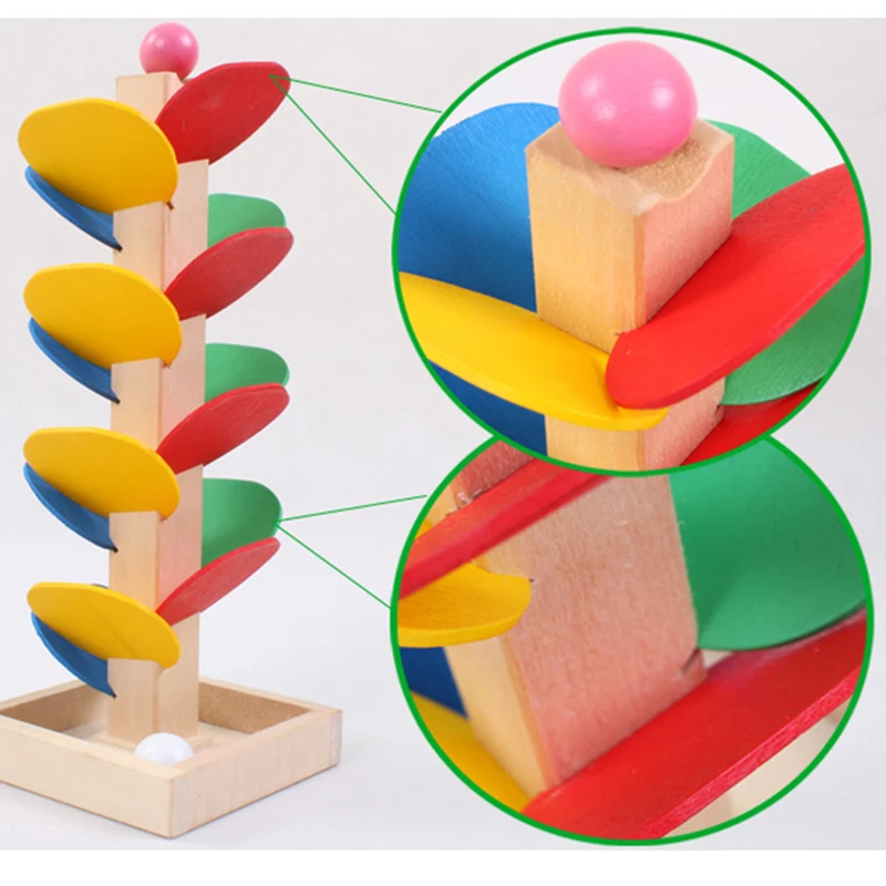 Детская деревянная игрушка-головоломка, блоки, мяч, бегущая дорожка, игры для сборки, 0-12 месяцев, Детские обучающие игрушки Монтессори