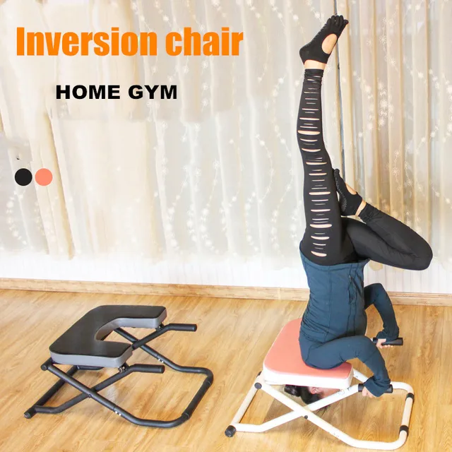 Foldable Yoga Chair Inversion Bench Therapy Exercise Fitness Stool Prop