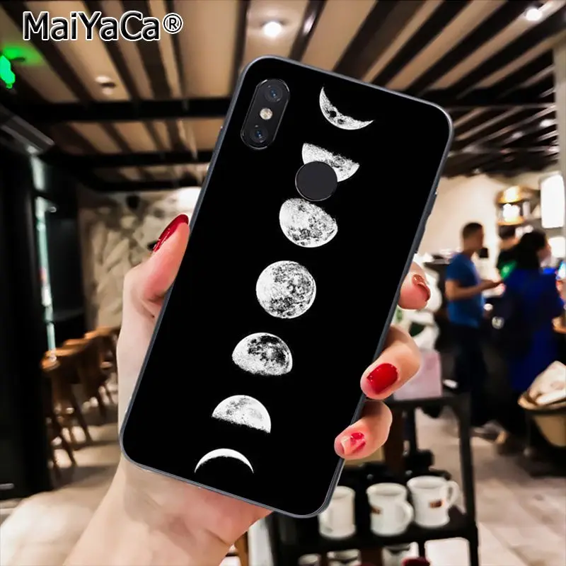 MaiYaCa черный с белой Луной и звездами космический астронавт PhoneCase для Xiaomi Redmi8 4X 6A S2 7A 6A Redmi 5 5Plus Note5 7 Note8Pro - Цвет: A7