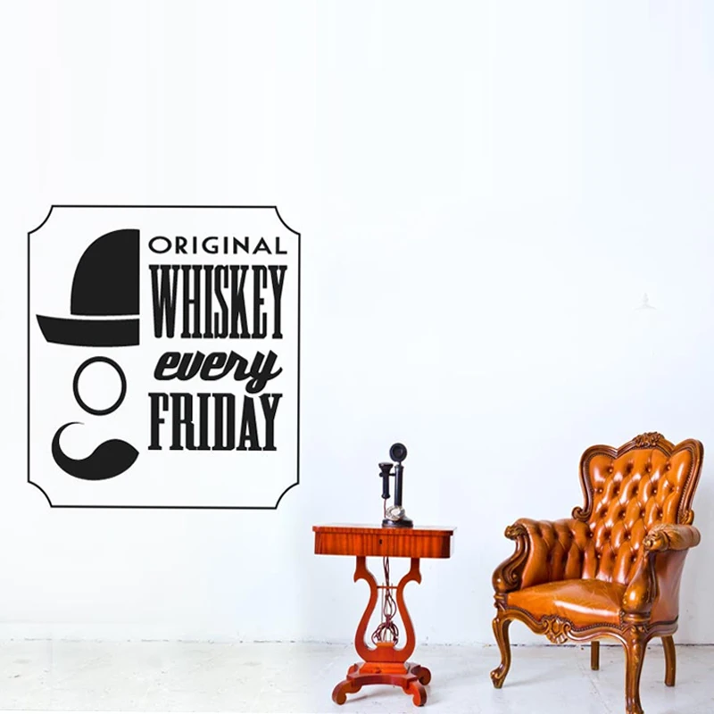 

Original Whiskey Every Friday Removable Wall Stickers for Bar Art Decor Vinyl Decals for Kitchen Decoration Murals K617