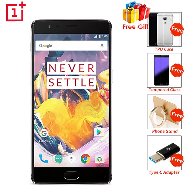 Оригинал oneplus 3 t a3010 4 г мобильный телефон android 6.0 quad core Snapdragon 821 6 Г RAM 128 Г ROM 5.5 "FHD 16.0MP 4 Г LTE Телефон