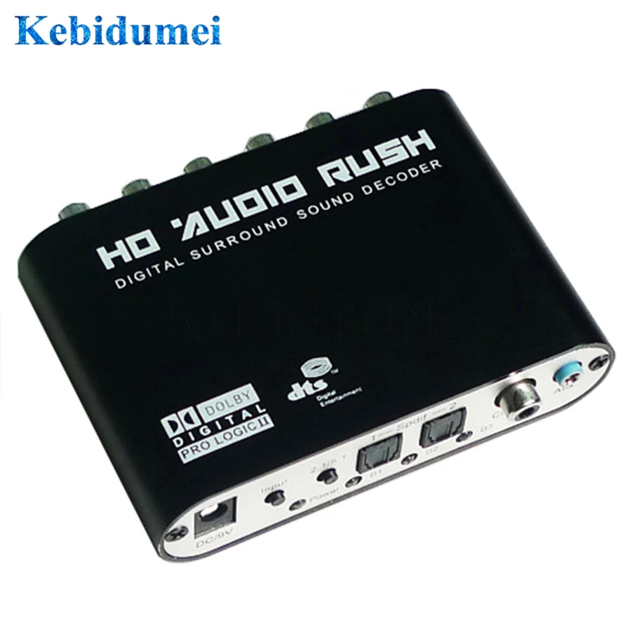 

Kebidumei 5.1 CH audio decoder Optical digital to 5.1 Amplifier Analog Converte SPDIF Coaxial to RCA DTS AC3 Newest Best