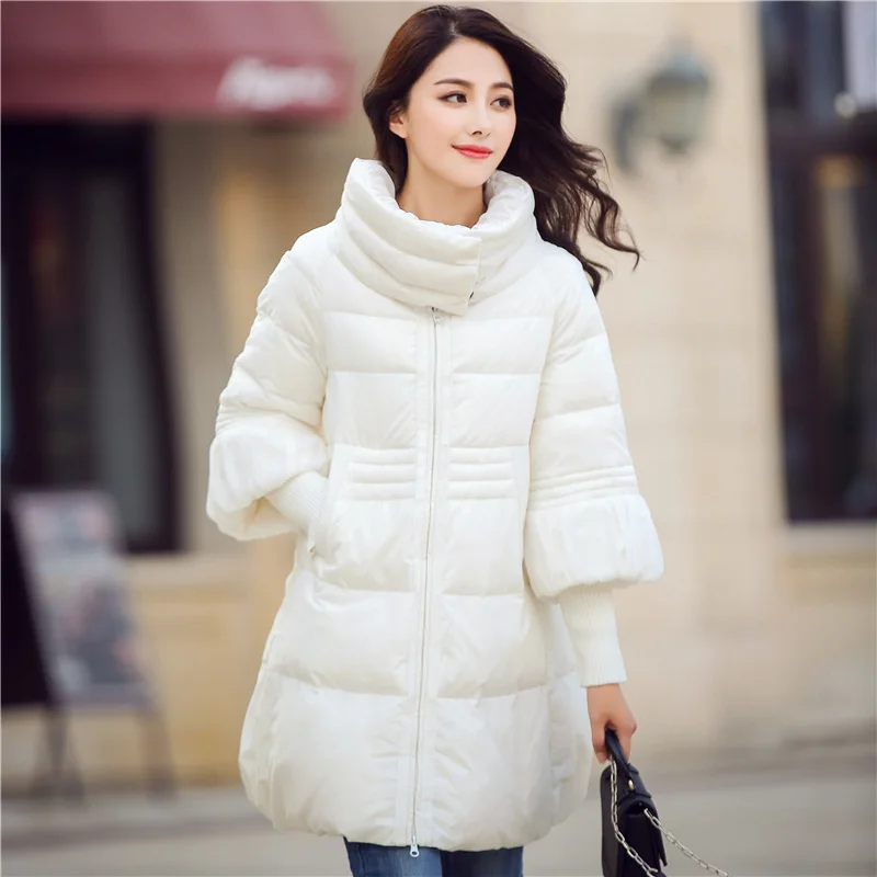 

2019 Plus Size Down Cotton Pregnant Woman Winter Jacket Women A-Line Cloak Parka Thick Padded Medium Long Female Coat WUJ0345