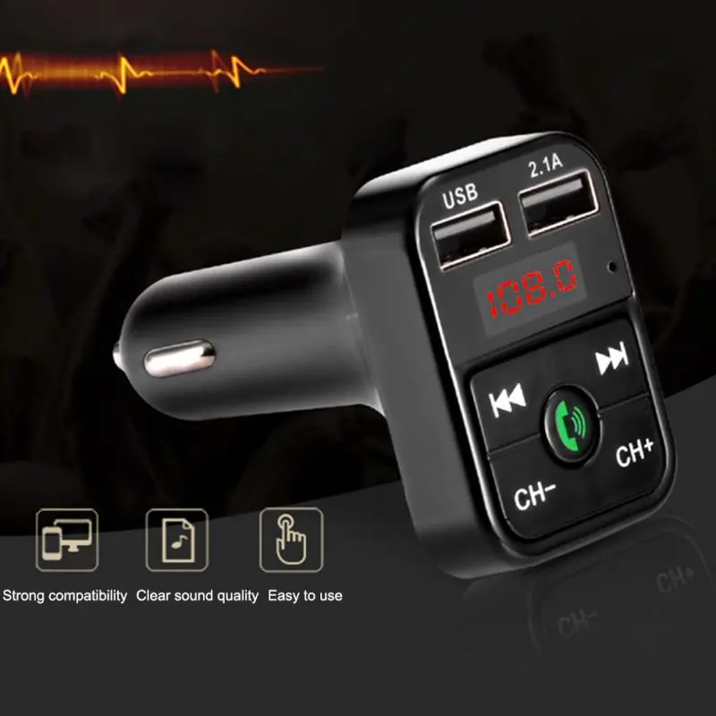 

Hands-free Car charger Kit Bluetooth Wireless FM Transmitter LCD MP3 Player USB Charger Car Accessories