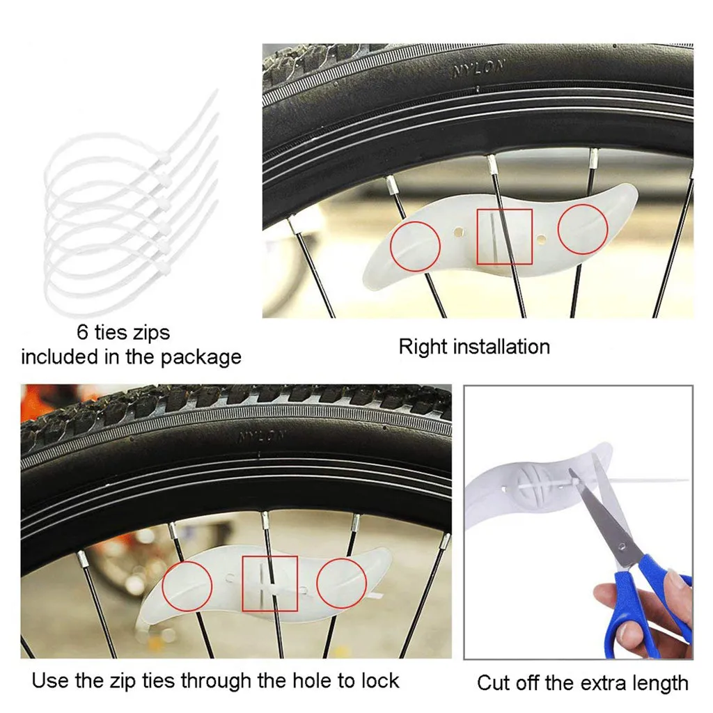 Clearance 6pcs Night Ride Lights Car Bicycle Bike Cycling Wheel Tire Spoke LED Lamp Glow Caps On Wheels Bicycle Signal cycling Light 5