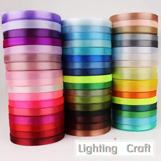 3/8" (10mm) single face Satin Ribbon 250yds (25yds x 10pcs) for wedding celebration decoration and craft diy