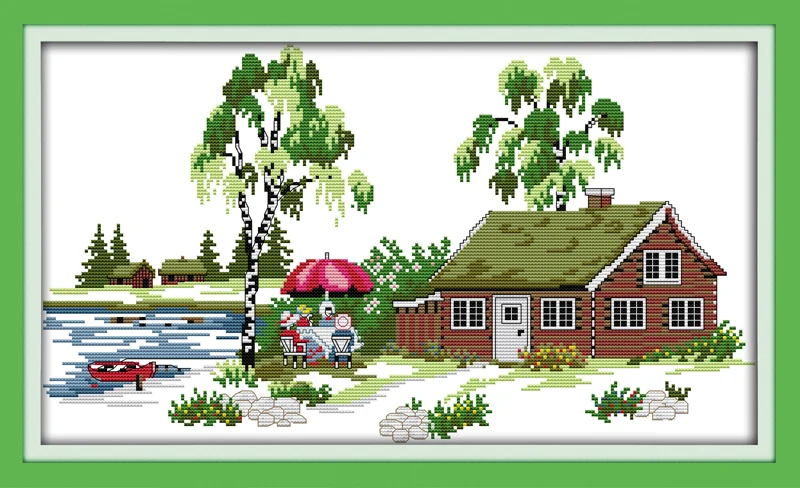 

Comfortable frontage Counted Cross Stitch 11CT Printed 14CT Set DIY Chinese Cotton Cross-stitch Kit Embroidery Needlework
