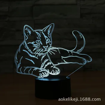 

Cat Shape Colorful Usb 3D Light Touch Visual Gradient LED Night Light