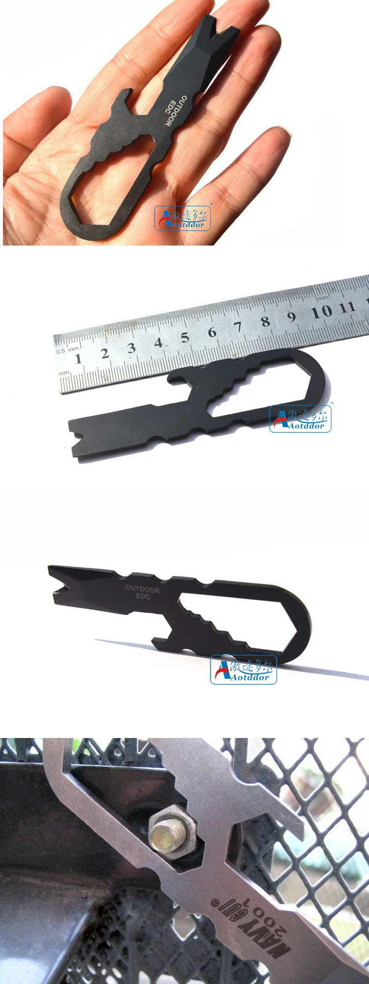 EDCGEAR открытый креативный Карманный гаечный ключ Многофункциональный походный инструмент из нержавеющей стали линейка EDC портативный ремонт велосипедов гаджеты