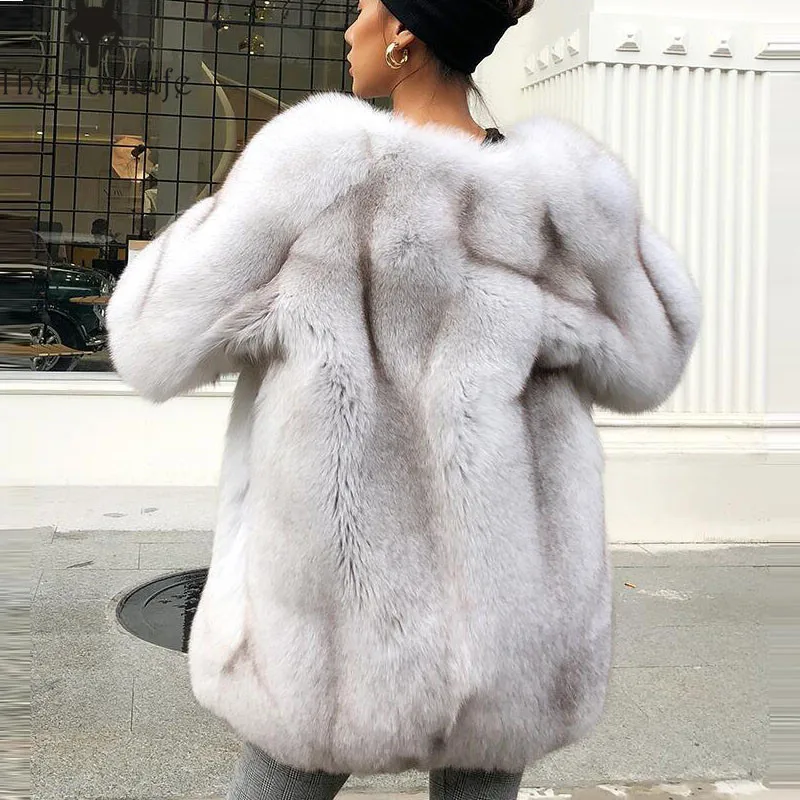 

New Style Fashion Fox Fur Coat For Women Real Natural Fox Fur Jackets White Customize Color Promotion Big Sale Winter Warm
