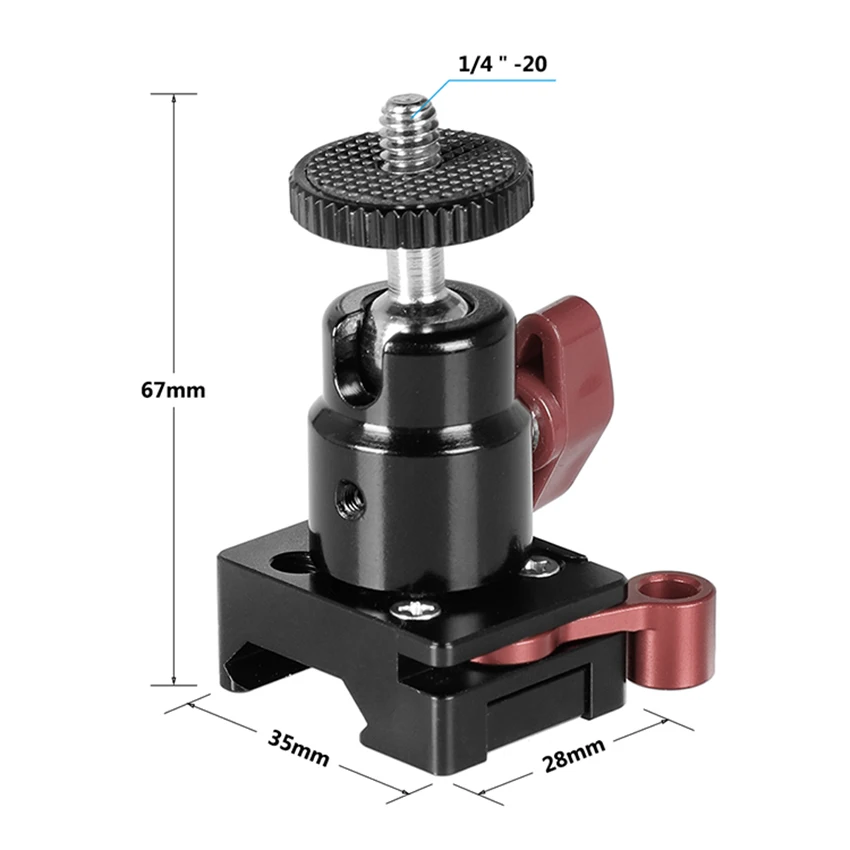CAMVATE QR NATO Clamp + мини шариковая головка 1/4 &quot 20 винтовое крепление (красная ручка)