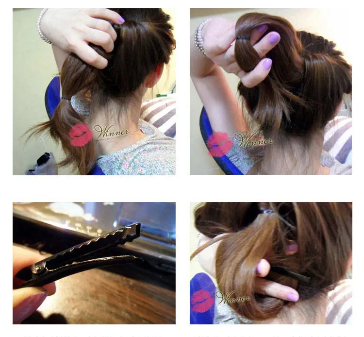 1Set=4pcs Women Girls Quick Hair Making Tools Set 6 Colors Diy Hair Ponytail Headbands Hairbands Hair Accessories