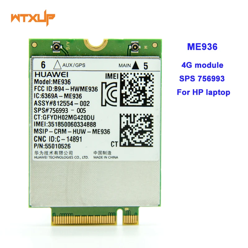 Модуль/карта 4G LTE для Huawei ME936 SPS 756993 005 NGFF M.2 WCDMA/HSDPA/HSUPA/HSPA + GPRS/EDGE ноутбуков HP|card card|card