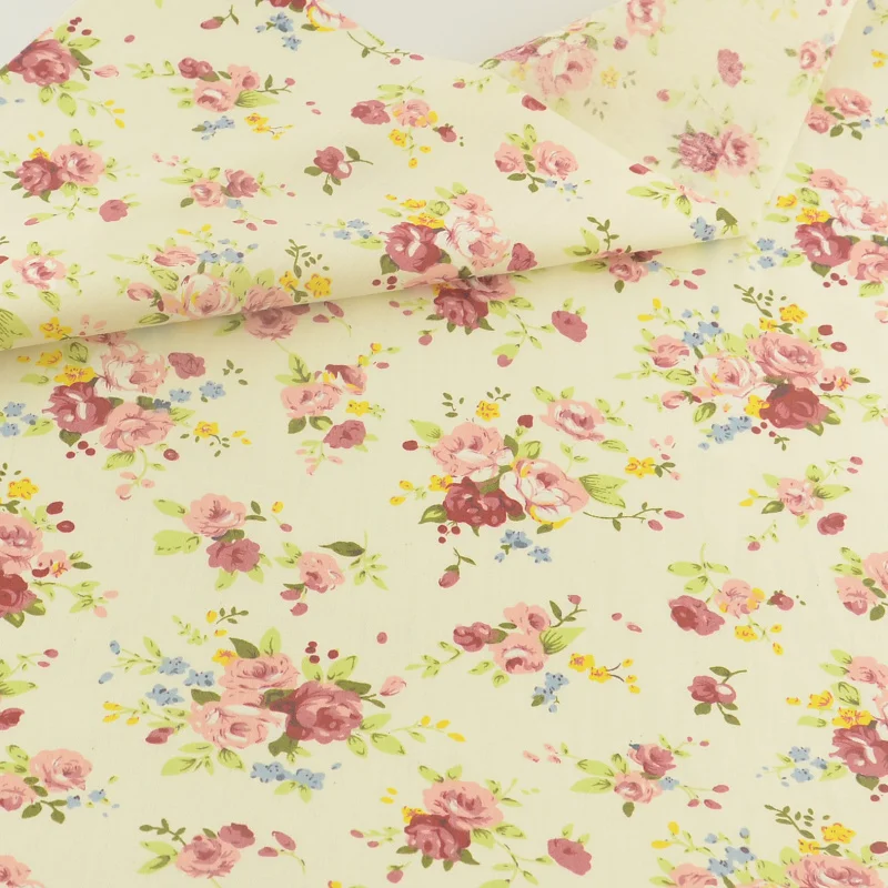 

Rose Cotton Fabric Tecido Bedding Decoration Home Textile Patchwork Quilting Sewing Cloth Craft Teramila Fabrics Tissue Tela