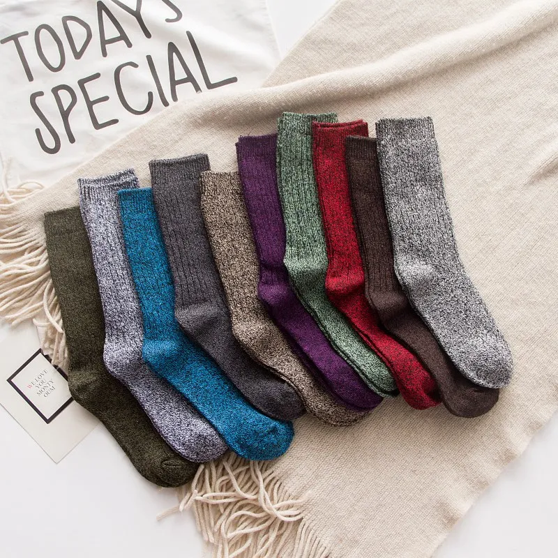 

2019 Socks women spring autumn thick line keep warm couples socks for men and women students vintage Middle to long sock