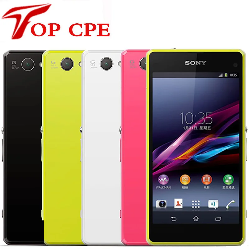 sony Xperia Z1 Compact D5503 разблокированный 3G/4G Android четырехъядерный 2 Гб ram 4," 20.7MP wifi gps 16 Гб хранения мобильного телефона