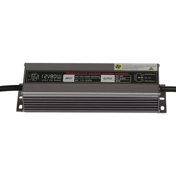 

[Seven Neon]High power IP67 waterproof DC12V 80W/DC24V 80W metal switch power adaptor led lighting power transformer with cable