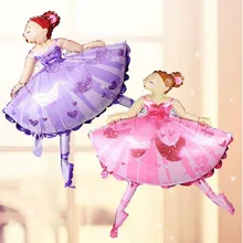 1 шт 100*78 см блестки балерина танцор балета девушки фольги гелиевые шары девушки с днем рождения украшения поставки Globos