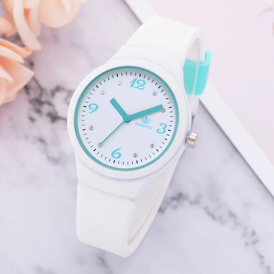 Мода креативный силиконовый ремешок яркие цветные кварцевые часы женские наручные часы для дам Наручные часы Montre Femme LS1086
