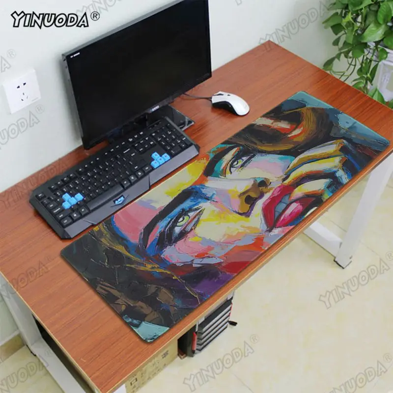 Yinuoda Funny Oil painting girl DIY Design Pattern Game mousepad Rubber PC Computer Gaming mousepad