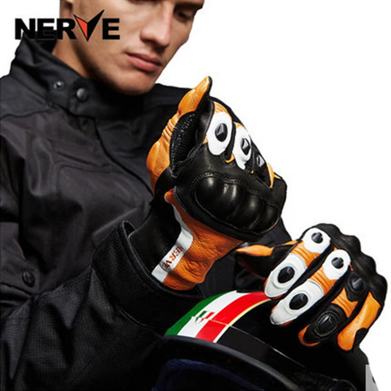 

2016 NERF KQ011 pure leather motorcycle glove hockey leather gloves Knight cycling