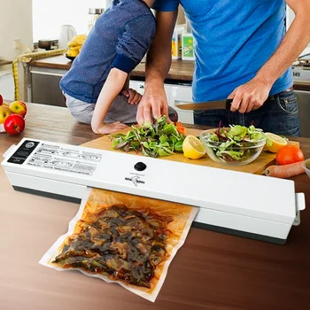 Household Food Vacuum Sealer Packaging Machine 110V 220V Film Sealer Vacuum Packer 15 Bags Vacuum Food Sealer home food packaging machine vacuum sealer 220v 110v sealing fresh film sealer vacuum packer mini china vacuum sealer rolls bags