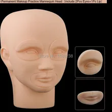 1 шт. Одежда высшего качества 3D Постоянный Макияж практике манекен головы с 2 шт. Средства ухода для век+ 1 шт. губ Татуировка Поставки