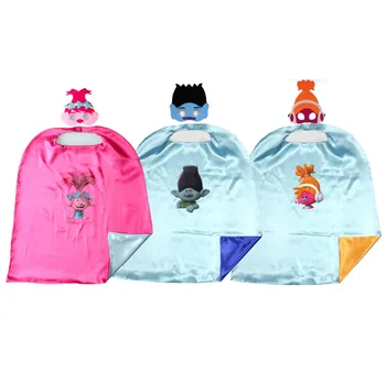 

Poppy and Branch Costume Capes with masks for Birthday Party Favor, Poppy the Troll Costume -Poppy Birthday