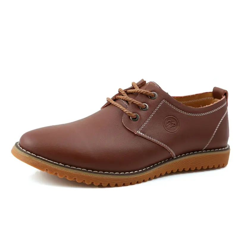 

Hot 2019 Men's Large Leather Dress Shoes All Season Fashion Man Big Size Breathable Social Flats Male Lace-Up Party Oxford Shoes
