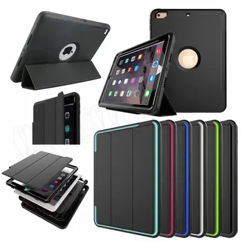 

For Apple iPad 2 3 4 Retina Kids Safe Armor Shockproof Heavy Duty Silicone Hard Stand Week Sleep Case Cover For iPad 6 Air 2