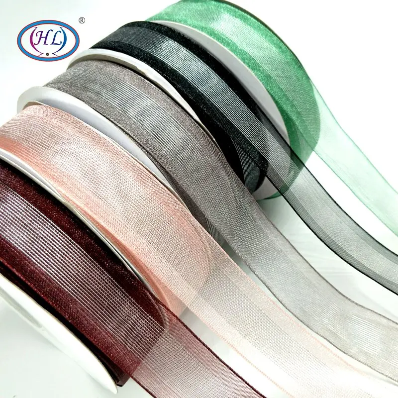 

HL 1"(25mm) 5 Meters/lot Organza Ribbons Wedding Party Decorative Gift Wrapping DIY Garment Hair Accessories