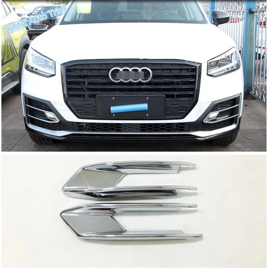 

Lapetus Auto Styling Front Head Fog Lights Foglight Lamp Eyelid Eyebrow Cover Trim ABS Chrome Fit For Audi Q2 2017 2018 2019