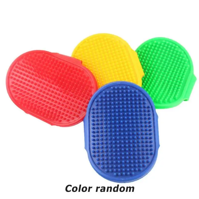 1PC Pet Dog Cat Bath Brush Comb Rubber Glove Hair Fur Grooming Massager Massage Mit Pet Shower Cat Dog Brush Random Color