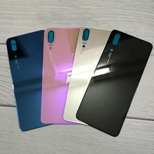 3D стеклянный чехол на заднюю крышку для HUAWEI P20 задняя дверь Замена батареи чехол+ клейкая наклейка с логотипом черный